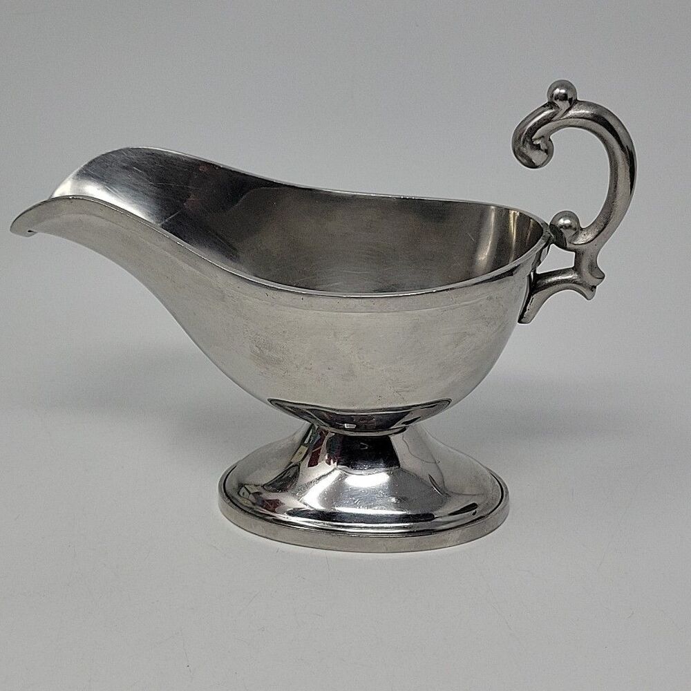 Vintage WS 18-8 Stainless Steel Gravy Sauce Boat Thanksgiving Serveware